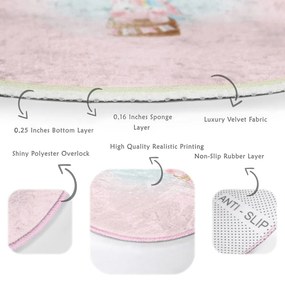 Розов детски килим ø 80 cm Comfort - Mila Home