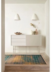 Нисък скрин с плъзгащи се врати в светлосиво и кремаво 140x91 cm Nube - Teulat