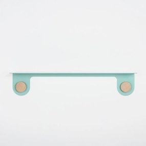 Стенен рафт от зелена стомана с детайли от дъбово дърво с 2 куки, дължина 70 см Hook - Gazzda