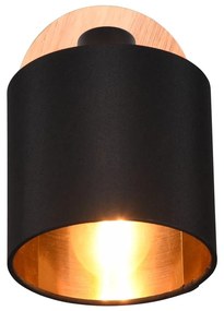 Прожектор в черен и естествен цвят ø 12 cm Tommy – Trio