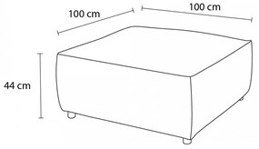 Табуретка от велур в тухлен цвят Nihad modular - Bobochic Paris