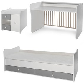 LORELLI Classic Трансформиращо се легло-люлка 190/72 см. MINI MAX БЯЛО/STONE GREY
