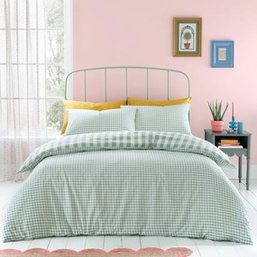 Зелено спално бельо за двойно легло 200x200 cm - Catherine Lansfield