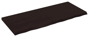 363816 vidaXL Стенен рафт тъмнокафяв 120x50x(2-4) см обработен масивен дъб
