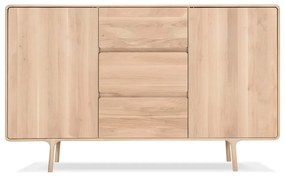 Масивен дъбов скрин с 3 чекмеджета , ширина 180 см Fawn - Gazzda