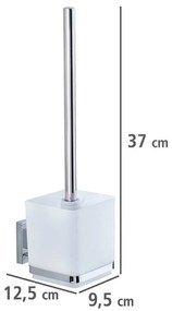 Самозалепващ пластмасов комплект аксесоари за баня в лъскаво сребристо Quadro – Wenko