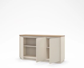 Бежов скрин от дъбов декор 152x84x40 cm Loreta – Marckeric