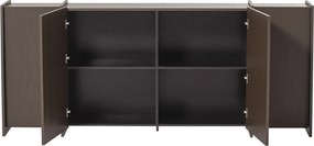 Тъмнокафяв скрин от декор от ясен 200x85x44 cm Brock – WOOOD