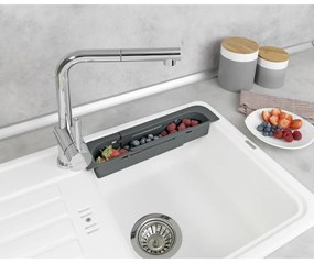 Сив пластмасов телескопичен отцедник за мивка 49,5x8,5 cm Fino – Wenko