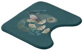 Тюркоазен килим за баня WC 45x45 cm Ginkoblue – douceur d'intérieur