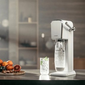 Машина за газирана вода SodaStream ART, 1 л, Ръчна карбонизация, 2 степени, Без BPA, Бял/сребрист