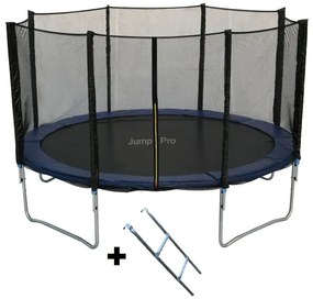 Jump Pro градински батут 4,57 м (15ft) син с мрежа и стълба