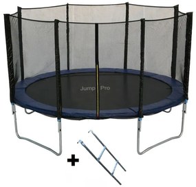 Jump Pro градински батут 4,27 м (14ft) син с мрежа и стълба