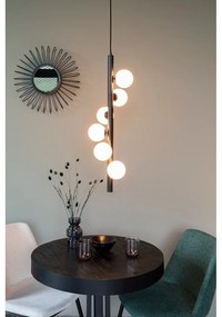 Черно-бяло затъмняващо се висящо осветително тяло със стъклен абажур ø 28 cm Monica – White Label