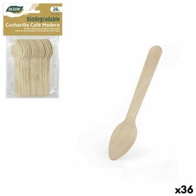 Комплект Лъжици Algon Кафе Дървен 24 Части 11 cm (36 броя)