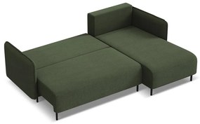 Зелен разтегателен ъглов диван с място за съхранение (десен ъгъл) Luana – Makamii