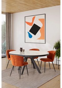 Кръгла сгъваема трапезна маса с керамичен плот с допълнителна плоча ø 120 cm Bela – Marckeric