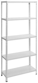 Метален стелаж BASIC 170x75x30 см&#44 до 75 кг на рафт - бял