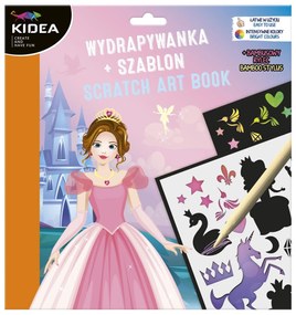 Kidea - Скреч картини Принцеси 3 листа с шаблони 90297