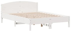 842599 vidaXL Рамка за легло без матрак, бял, 120x200 см, бор масив