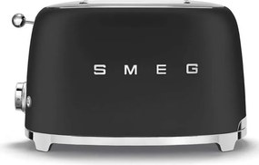 Тостер за хляб SMEG 50's Style TSF01BLMEU, 950W, 2 филии, 6 нива, Тавичка за трохи, Вграден кабел, Неръждаема стомана, Черен мат