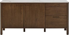 Кафяв скрин от декор от дъб 160x75x40 cm Southampton – Actona