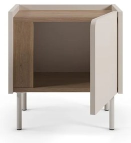 Кремаво/в естествен цвят нощно шкафче от декор от дъб Lucile – Marckeric