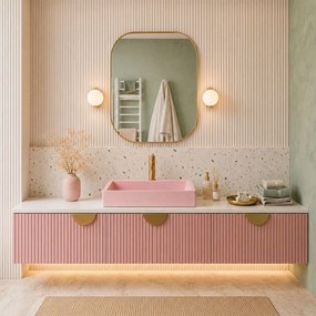 Умивалник МРАМОРЕН КОМПОЗИТ Rea GOYA PINK 50CM