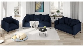 Тъмносин шенилов диван 140 cm Freya – Ropez