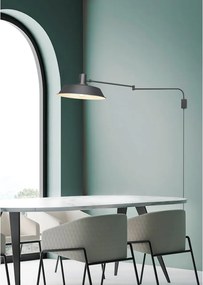 Матово черно стенна лампа с огъваща се структура за контакт ø 35,5 cm Bolder – Trio