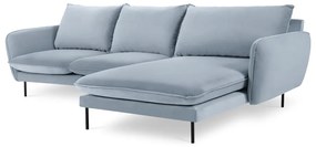 Ъглов диван от светлосиньо кадифе (десен ъгъл) Vienna - Cosmopolitan Design