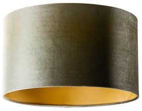 Кадифена абажура зелена със златно покритие 35/35/20