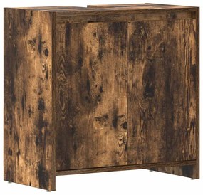 826357 vidaXL Шкаф за баня, опушен дъб, 60x33x61 см, инженерно дърво