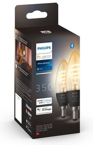 Комплект крушки с нажежаеми жички 2 бр. E14, 5 W White ambiance – Philips Hue