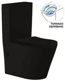Моноблок ICC 6335MB TORNADO BLACK, седалка и капак, порцелан, черен мат, 83.5x63x37см
