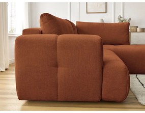 Сгъваем/с място за съхранение ъглов диван в тухлен цвят (десен ъгъл/L форма) Fuji – Bobochic Paris