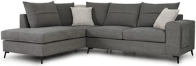 Ъглов диван Hannah-Сиво-Ляво