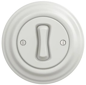 Kliklap - Ретро еднополюсен ключ с рамка № 1, бял