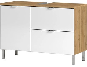Бял шкаф под умивалника от дъб 80x56 cm Mauresa - Germania