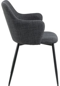 Антрацитни тапицирани трапезни столове в комплект 2 бр. Ilsa – Actona