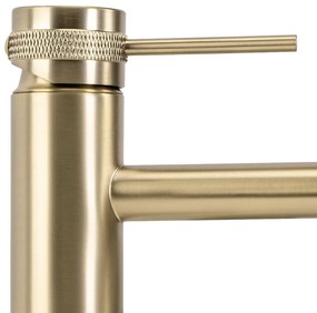 Смесител за мивка Rea Lungo Grip Brush  Gold low