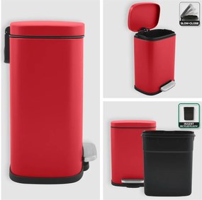 Червено стоманено кошче за боклук с педал 5 l Akira – Spirella
