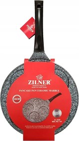 Тиган за палачинки с личица ZILNER ZL 2420, 26 см, 4 различни форми, Мраморно покритие, Сив