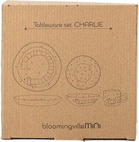 Глинен детски комплект за хранене 3 бр. Charlie – Bloomingville Mini