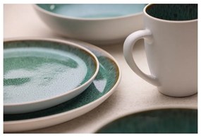 Бяла/зелена десертна глинена чиния ø 21 cm Gastro White/Green – Bitz