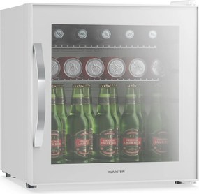 Klarstein Beersafe хладилник за напитки със стъклена огледална врата | 44 x 48 см | 85 W | 47 литра | Бял