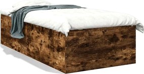 3280976 vidaXL Рамка за легло, опушен дъб, 90x190 см, инженерно дърво