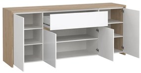 Скрин от дъбов декор в бял и естествен цвят 197x84x48 cm Next – Tvilum