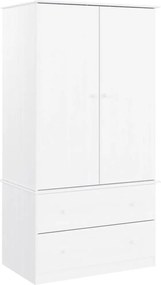 353930 vidaXL Гардероб ALTA, бял, 90x55x170 см, бор масив