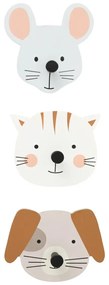 Сет детски закачалки atmosphera Animals, MDF